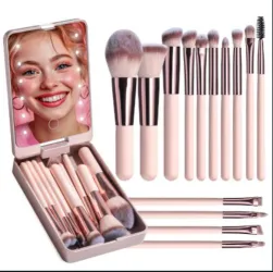 Makeup brush set & rechargeable luminous Mirror